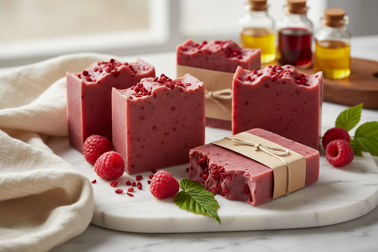savon à la  framboise